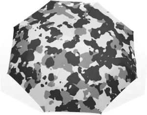 Poeticcity Travel Umbrella, Hand Open Close Windproof Waterproof Folding Umbrella, Black Tape Compact Canopy Strong Anti UV Ray Parasol