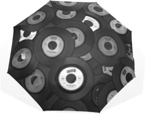 Poeticcity Travel Umbrella, Hand Open Close Windproof Waterproof Folding Umbrella, Black Tape Compact Canopy Strong Anti UV Ray Parasol