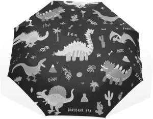 Poeticcity Travel Umbrella, Hand Open Close Windproof Waterproof Folding Umbrella, Black Tape Compact Canopy Strong Anti UV Ray Parasol