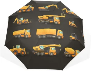 Poeticcity Travel Umbrella, Hand Open Close Windproof Waterproof Folding Umbrella, Black Tape Compact Canopy Strong Anti UV Ray Parasol