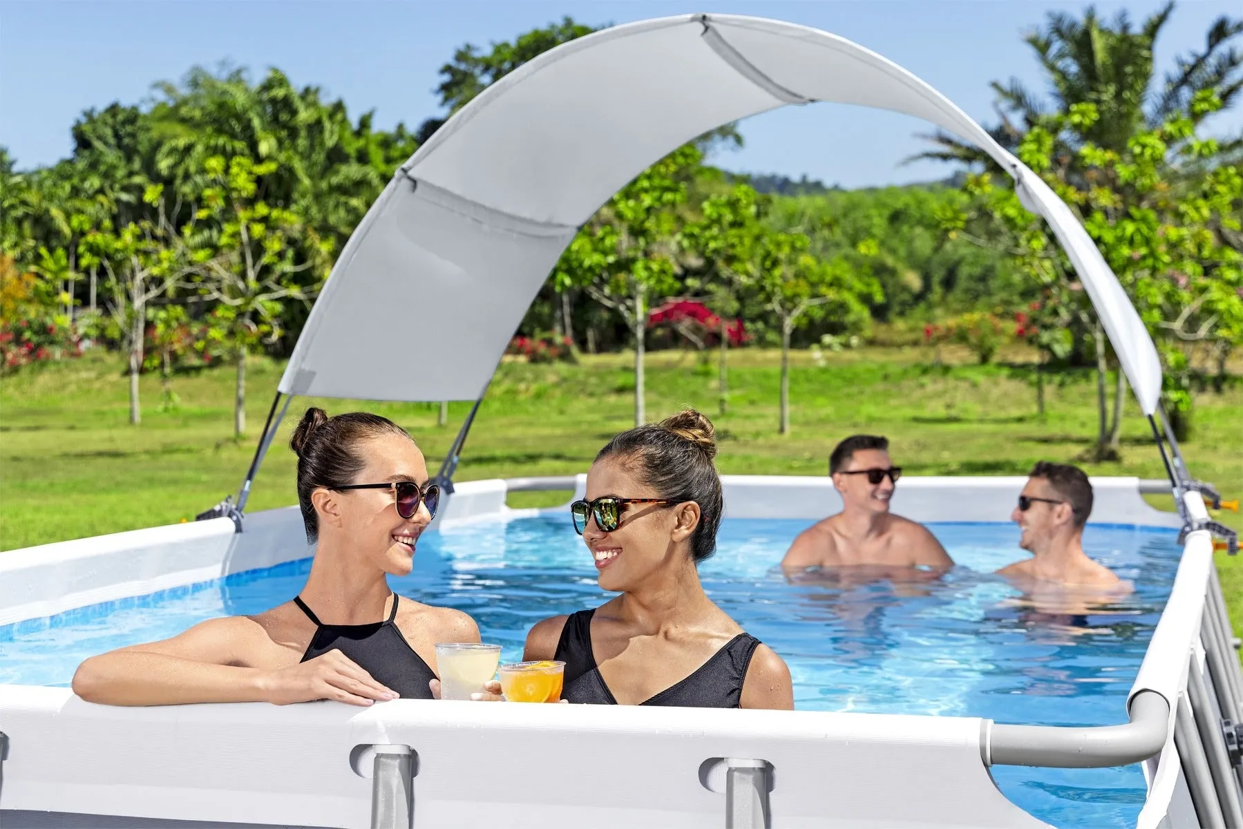 Pool Canopy for Above Ground Pool UPF 40  Sun Protection