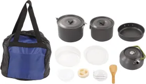 Portable Camping Cooking Set, Hard Alumina Material, 10kg Load Bearing Stainless Steel Handle, Quick Boiling, Large Capacity, Complete Mess Kit for 5 to 6 People