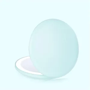 Portable LED Light Makeup Mirror Dresser Compact Light Makeup Pocket Mirror Makeup Hand Folding Mirror, 9*1.8cm