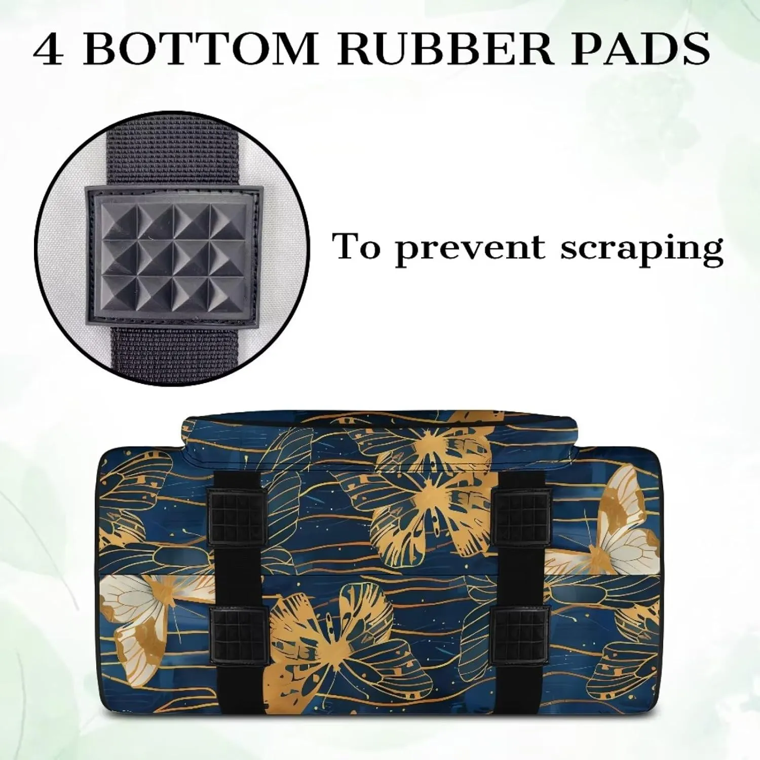 Portable Sewing Machine Handbag Sewing Machine Case with Pockets Blue Butterfly Travel Tote with Handles for Most Sewing Machines and Extra Sewing Accessories