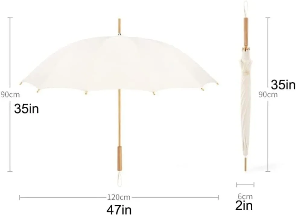 Portable Umbrella for Travel Golf Umbrella Handmade Bamboo Stick Umbrella Windproof Rainproof Chinese Style Canopy Vented Manual Umbrella Umbrella Outdoor(Black)