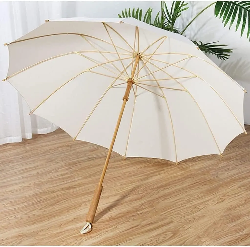 Portable Umbrella for Travel Golf Umbrella Handmade Bamboo Stick Umbrella Windproof Rainproof Chinese Style Canopy Vented Manual Umbrella Umbrella Outdoor(Black)