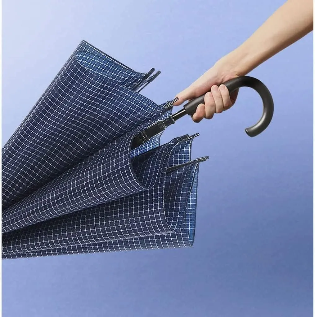 Portable Umbrella for Travel Windproof Umbrella with J Handle 55 Inch Automatic Open Stick Umbrella Lightweight Canopy Vented Umbrella Umbrella Outdoor(F)