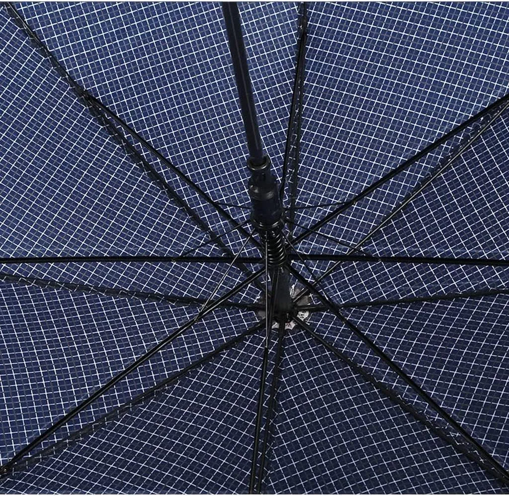 Portable Umbrella for Travel Windproof Umbrella with J Handle 55 Inch Automatic Open Stick Umbrella Lightweight Canopy Vented Umbrella Umbrella Outdoor(F)
