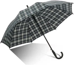 Portable Umbrella for Travel Windproof Umbrella with J Handle 55 Inch Automatic Open Stick Umbrella Lightweight Canopy Vented Umbrella Umbrella Outdoor(F)