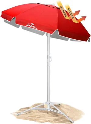 Portable UV Sun Shade Umbrella with Tripod Stand – Lightweight, Adjustable, and Instant Sun Protection for Outdoor Sports, Camping, and More – Red