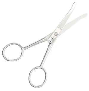 Premium Small Nose Hair Scissors with Round Tip - Professional Grooming for Hair, Eyelashes, Nose, Eyebrow Trimming, Mustache - Stainless Steel Beauty Scissor with Sharp Straight Edge Blades