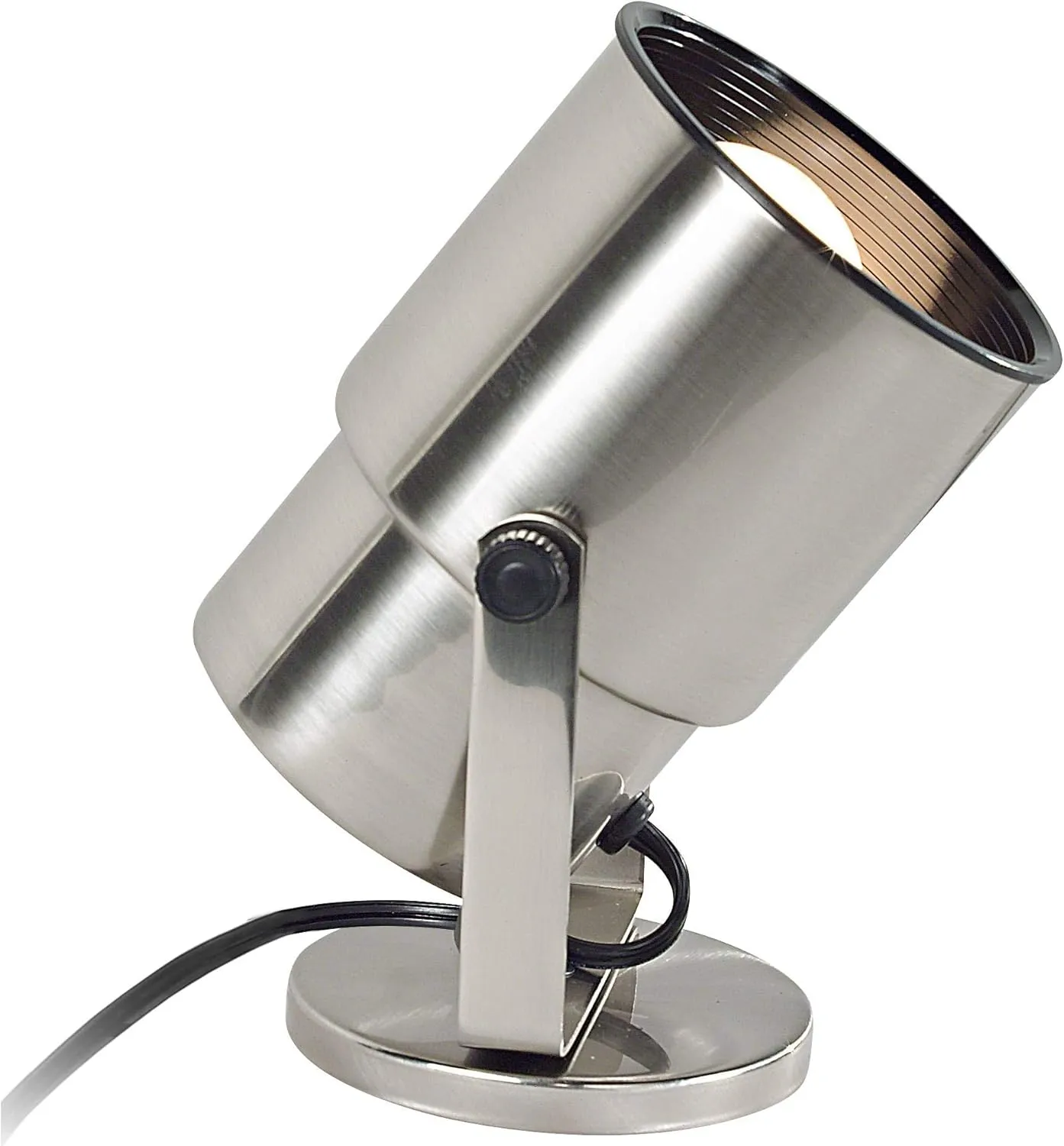 Pro Track Small Uplighting Indoor Accent Spot-Light Plug-in Directional Adjustable Wall Mount Floor Plant Home Decorative Art Desk Picture Table Living Room Interior Brushed Nickel Finish 8" High