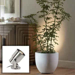 Pro Track Small Uplighting Indoor Accent Spot-Light Plug-in Directional Adjustable Wall Mount Floor Plant Home Decorative Art Desk Picture Table Living Room Interior Brushed Nickel Finish 8" High