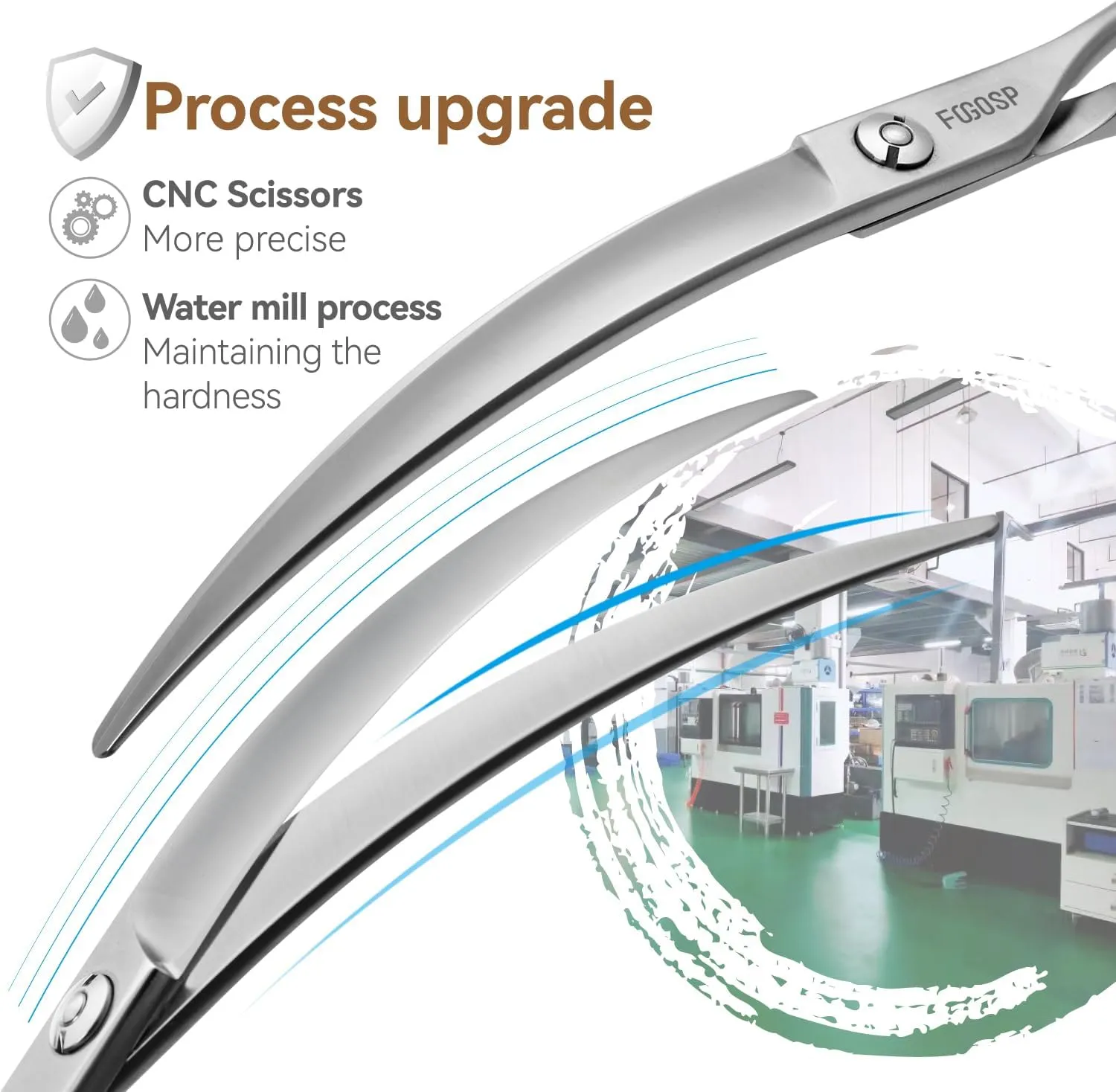 Professional 45°Curved Grooming Scissors for Dogs 7.5 in Big Arc Curved Shears for Professional Groomer Japan VG10 High-carbon Steel Right Hand Matte
