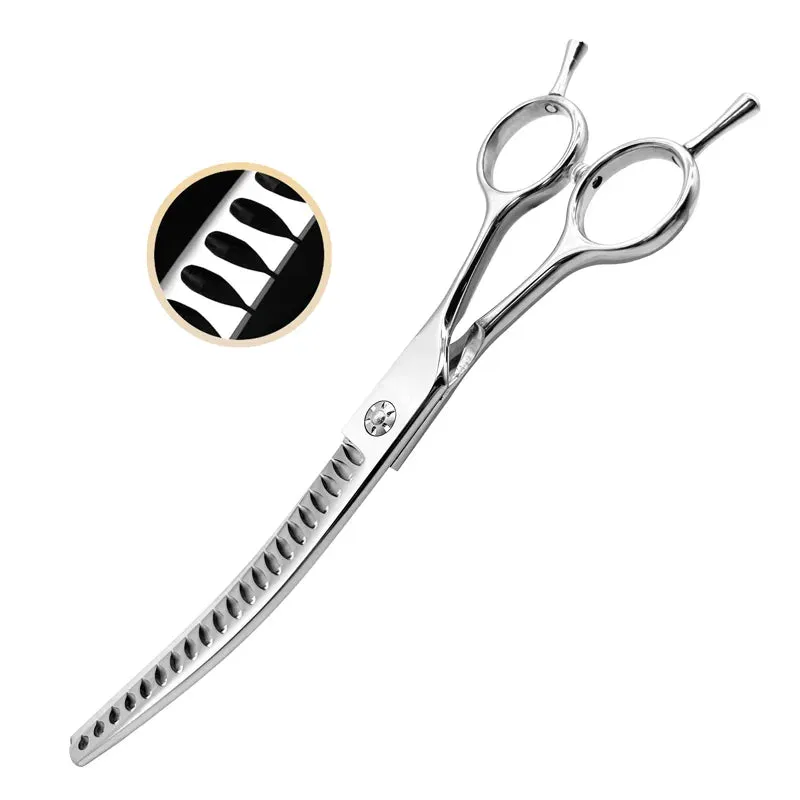Professional 7-inch Curved Pet Grooming Scissors for Dogs