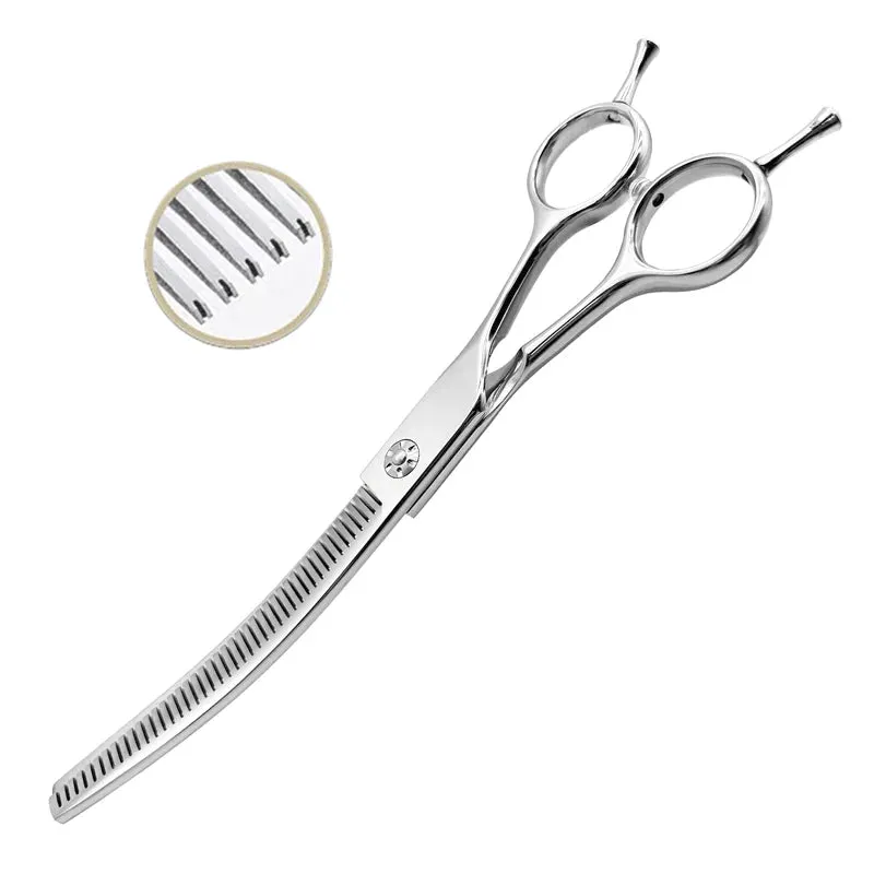 Professional 7-inch Curved Pet Grooming Scissors for Dogs