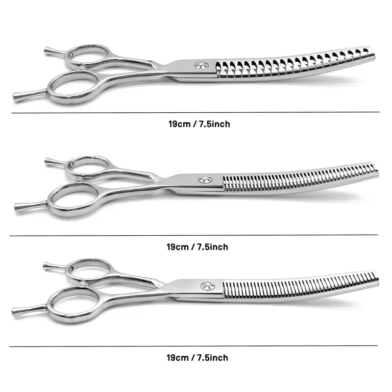 Professional 7-inch Curved Pet Grooming Scissors for Dogs
