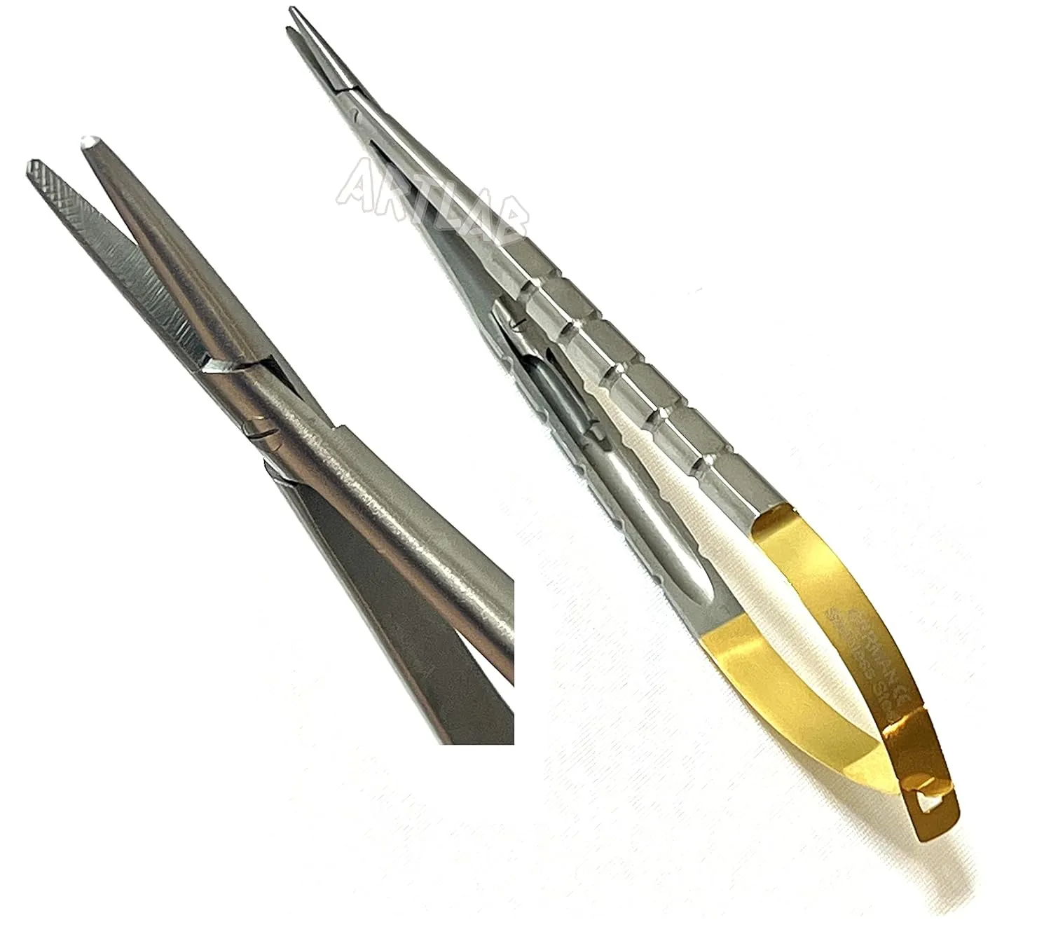 Professional German | Castroviejo Needle Holder Scissors Tying Forcep| Castroviejo Micro Scissors Needle Holder Straight Curved TC 6"| Dental Eye Instruments CE (Needle Holder STR CVD 6")