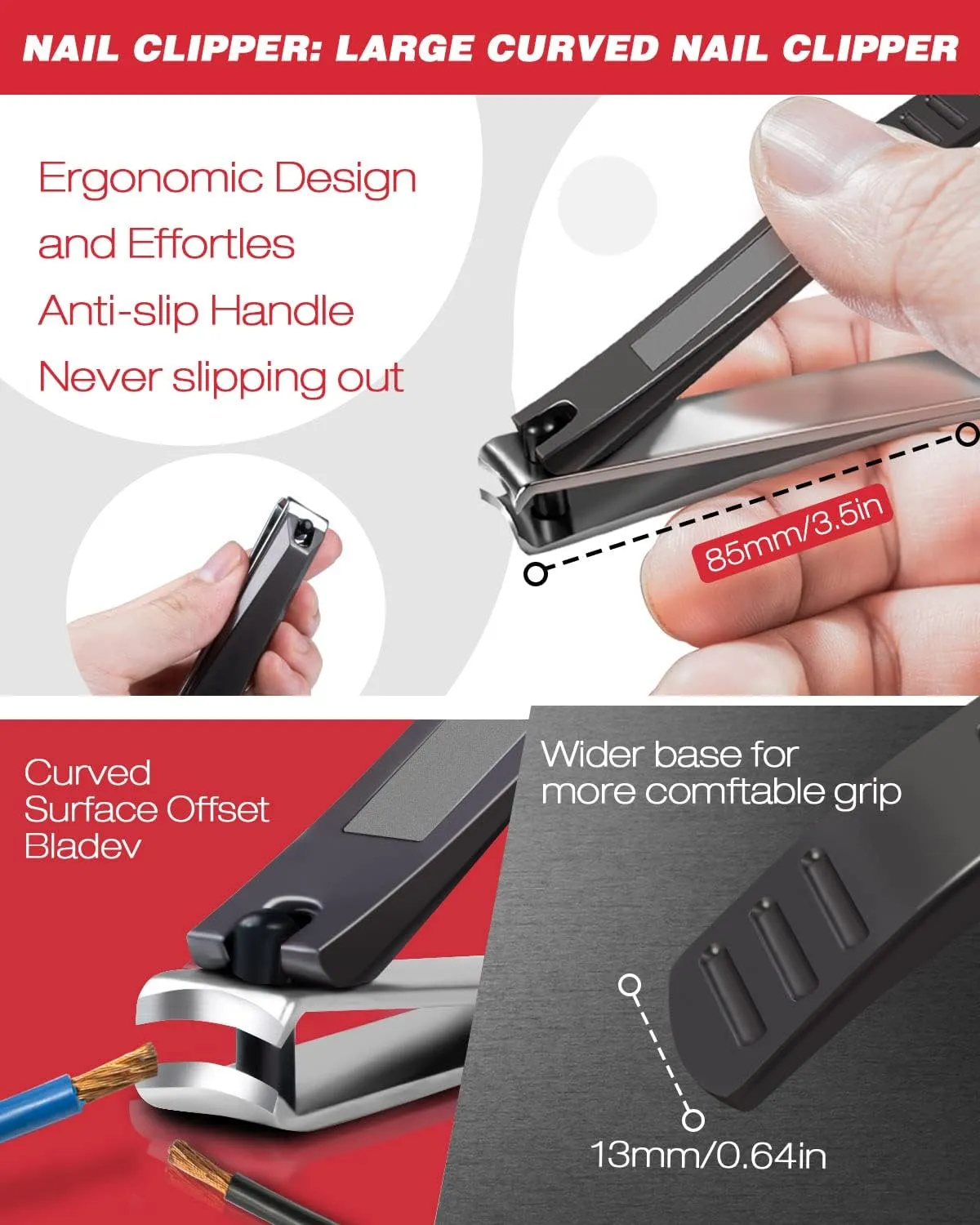 Professional Nail Clippers for Thick Nail, 7 in 1 Set Super Sharp Podiatrist Toenail Clippers, Stainless Steel Ingrown Toenail Pedicure Clipper Cutters for Manicure, Men, Women, Seniors