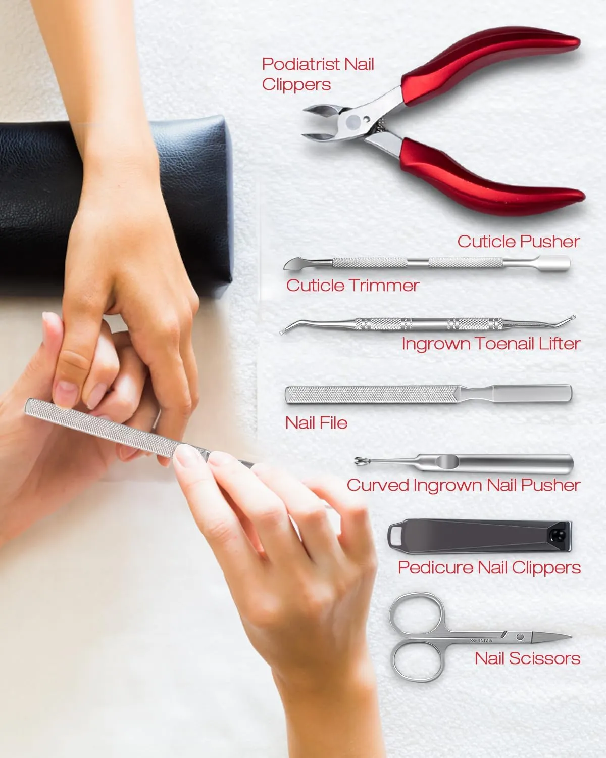 Professional Nail Clippers for Thick Nail, 7 in 1 Set Super Sharp Podiatrist Toenail Clippers, Stainless Steel Ingrown Toenail Pedicure Clipper Cutters for Manicure, Men, Women, Seniors