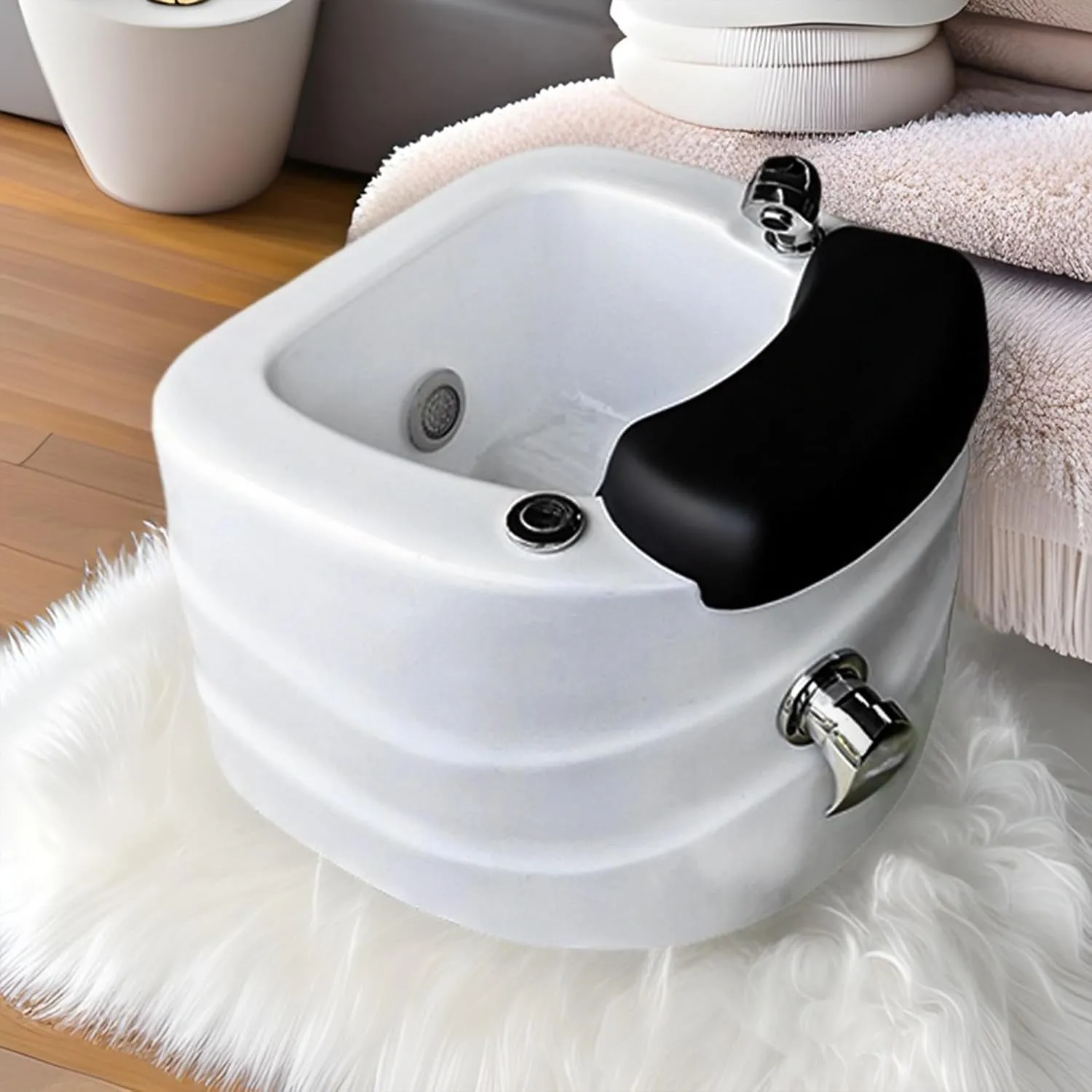 Professional Pedicure Spa Basin with LED Light, Portable Pedicure Foot Bathtub, Bath Massager with Heat and Jets, for Stress Relief for Men & Women (20in)