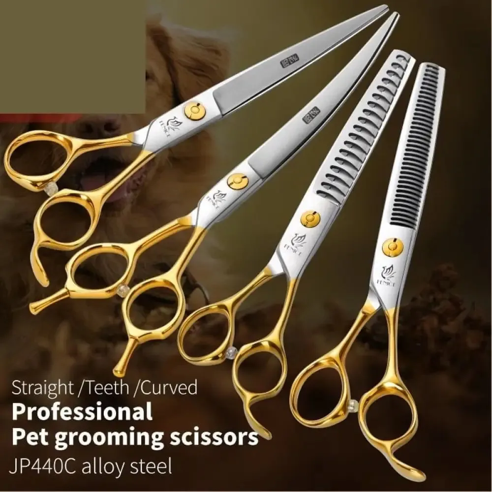 Professional Pet Scissors Straight&thinning&curved Grooming Shears Tool Set
