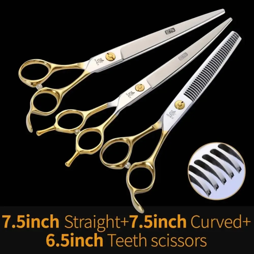 Professional Pet Scissors Straight&thinning&curved Grooming Shears Tool Set