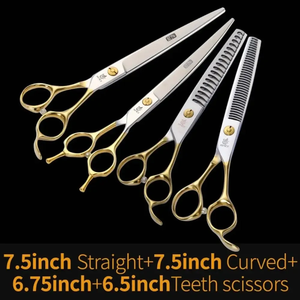 Professional Pet Scissors Straight&thinning&curved Grooming Shears Tool Set
