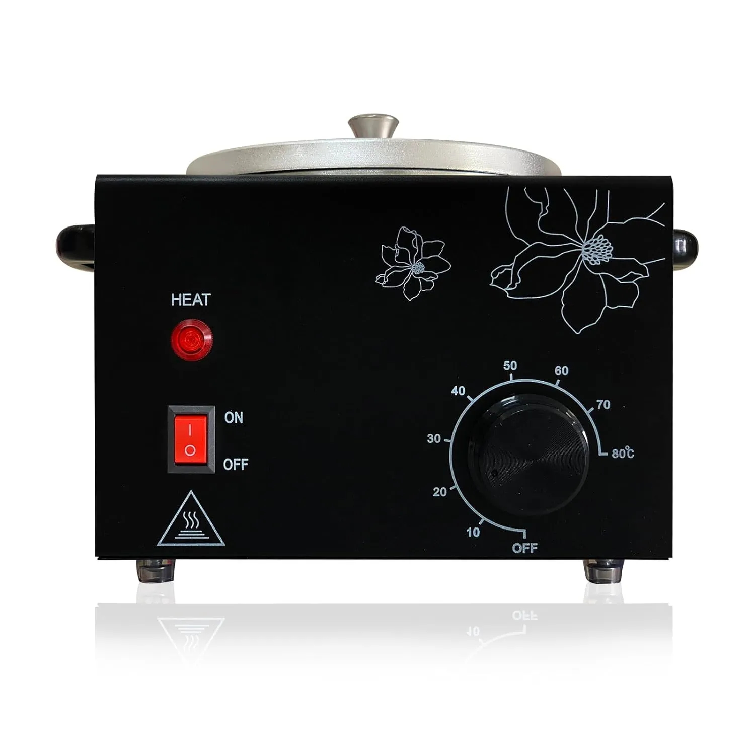 Professional Wax Warmer with Adjustable Temperature for Hair Removal - Electric Melted Wax Beads Heater for Women (Black Single Pot)