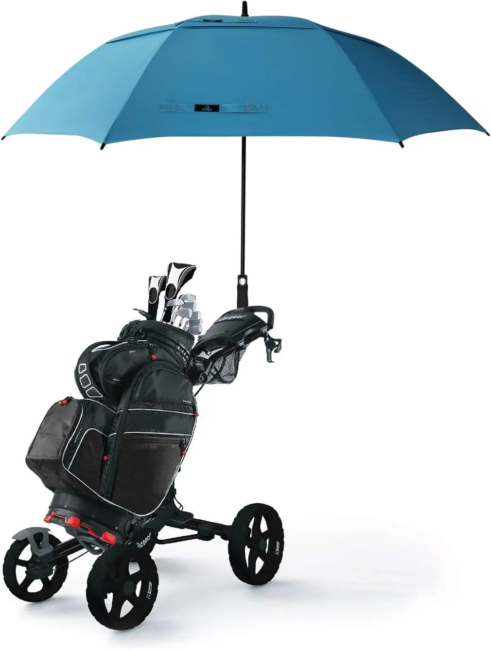 Prospo 62 Inch Extra Large Golf Umbrella Double Canopy Automatic Open Sun Rain Stick Umbrellas Windproof Waterproof Oversized (Sky Blue)