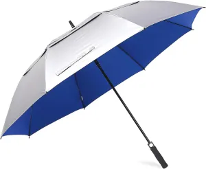 Prospo 68inch Golf Umbrella UV Protection Extra Large Oversized Heavy Duty Auto Open Double Canopy Vented Sun Rain Umbrella Windproof Blue