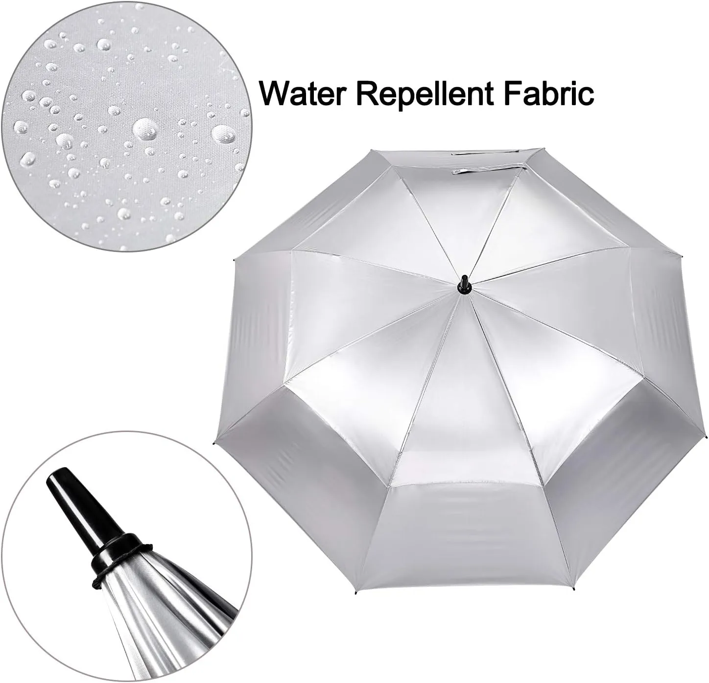 Prospo 68inch Golf Umbrella UV Protection Extra Large Oversized Heavy Duty Auto Open Double Canopy Vented Sun Rain Umbrella Windproof Blue