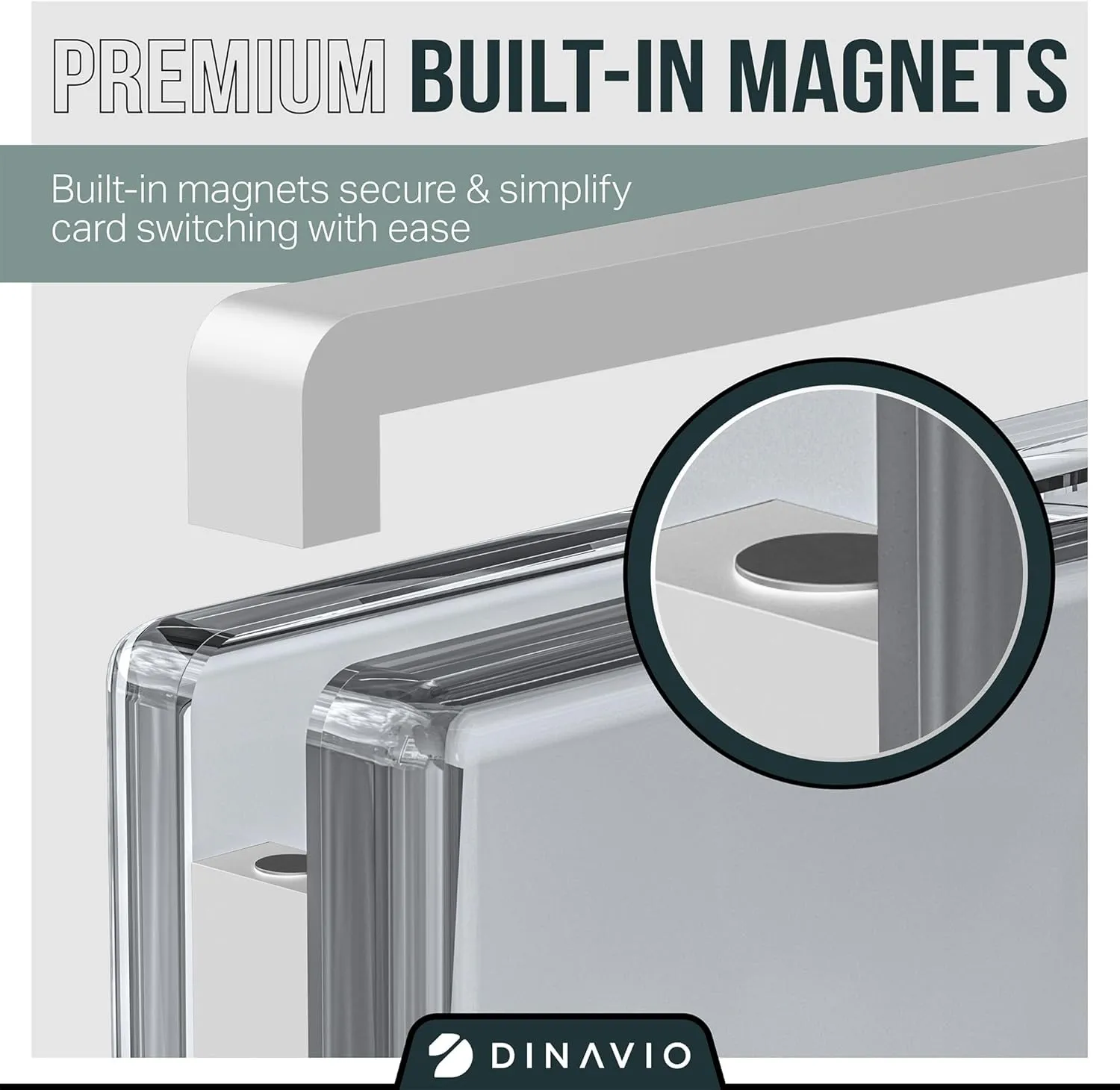 PSA Graded Card Display Acrylic Case for Standard PSA and CGC Slabs - Slab Case for Graded Cards - PSA Card Case - Graded Card Display Case - Slanted Stand Included (White Border)