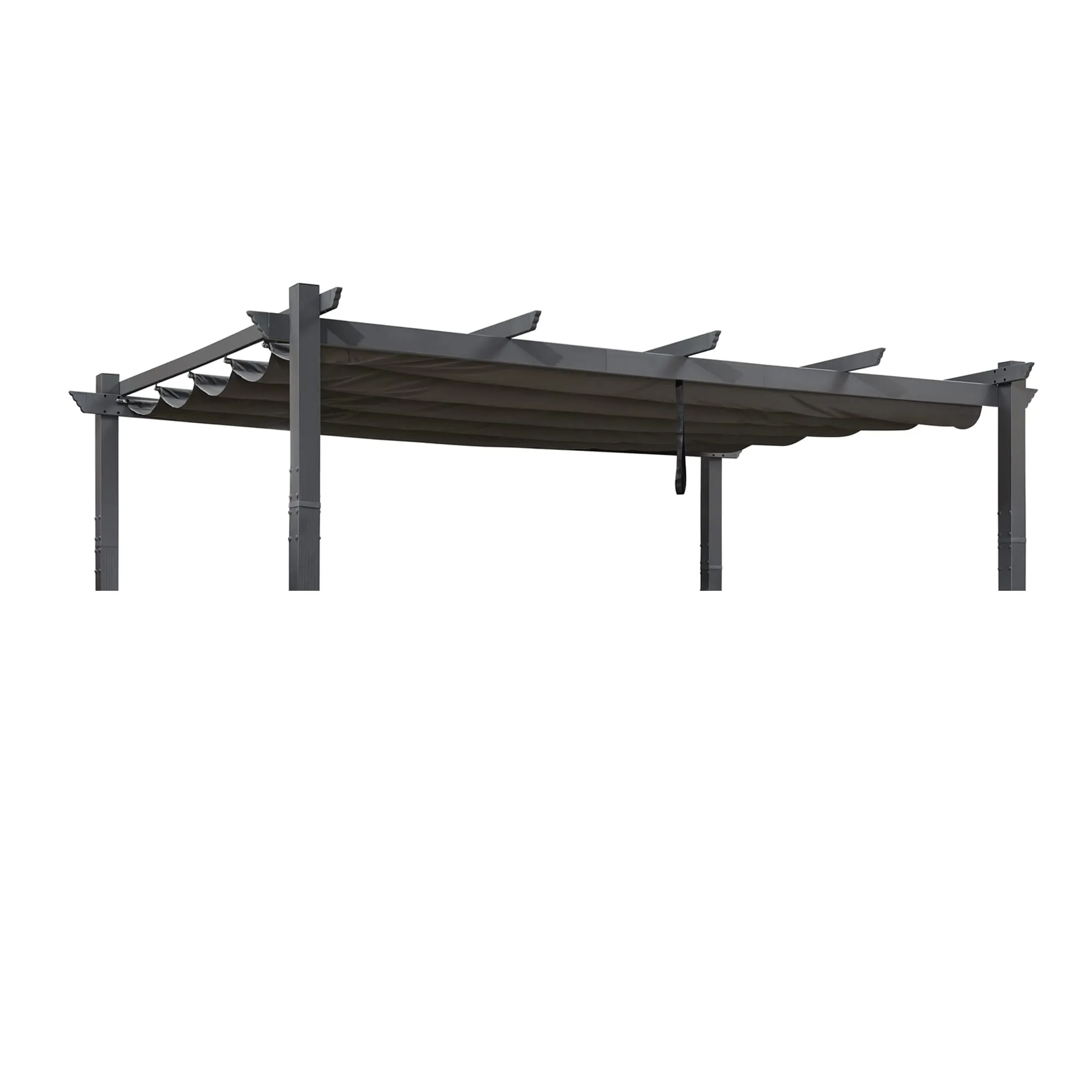 PURPLE LEAF Pergola Shade Cover for 10' X 13' Deck Porch Outside Outdoor Retractable Durable Fabric Canopy Replacement Top Only Gray