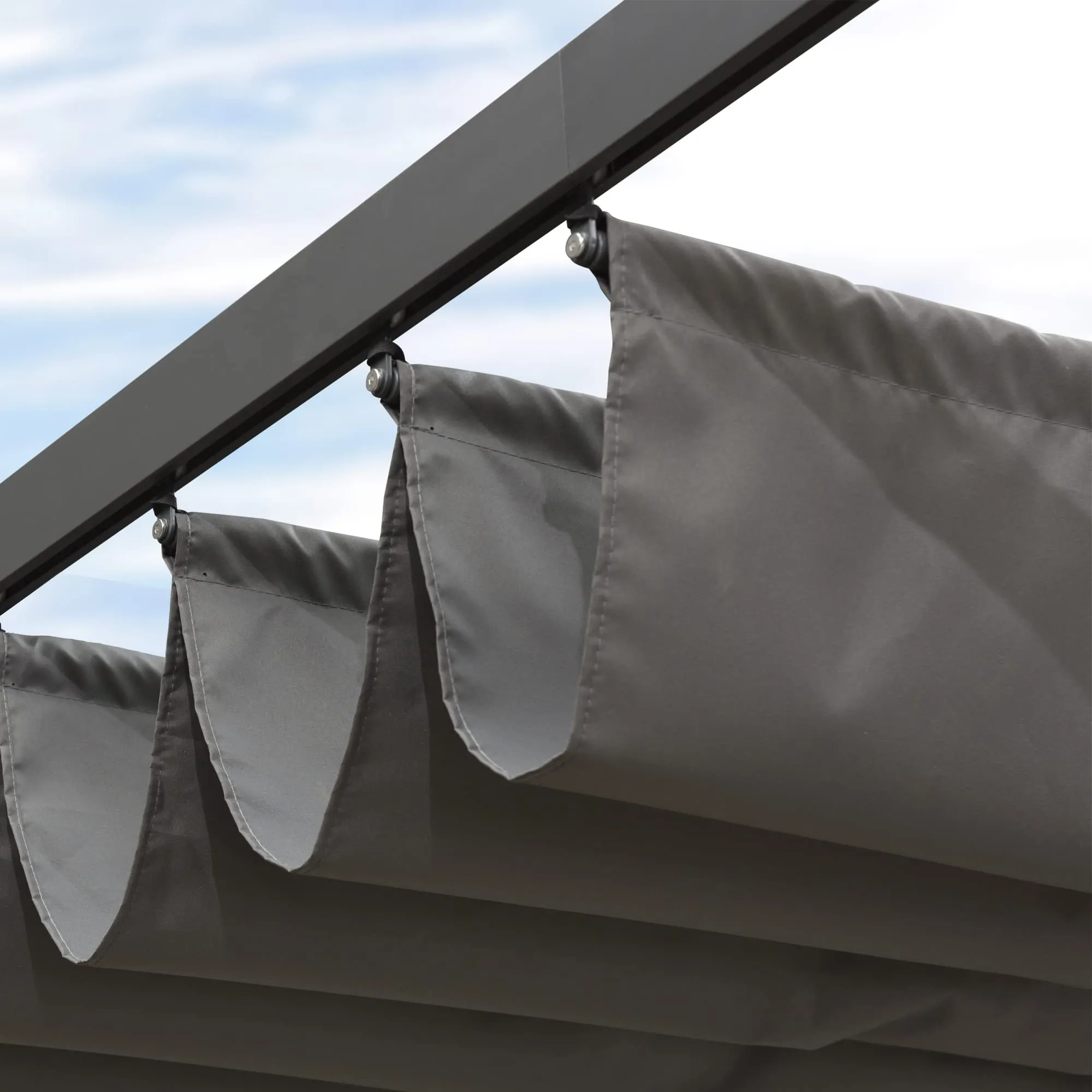 PURPLE LEAF Pergola Shade Cover for 10' X 13' Deck Porch Outside Outdoor Retractable Durable Fabric Canopy Replacement Top Only Gray