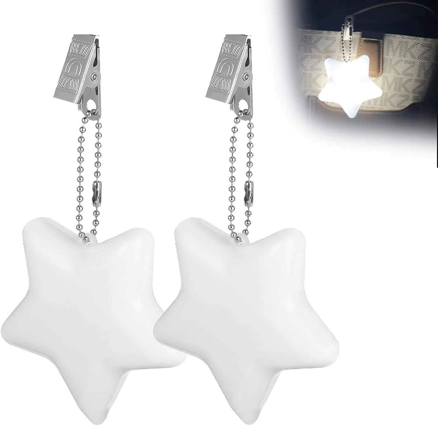 Purse Lamp Light, Purse Light, Purse Lamp, Purse Light with Automatic Sensor, My Purse Lamp, Purse Light Handbag Light LED Handbag Switching Automatic Lamp Hanging Night Light for Women(2PCS Star)