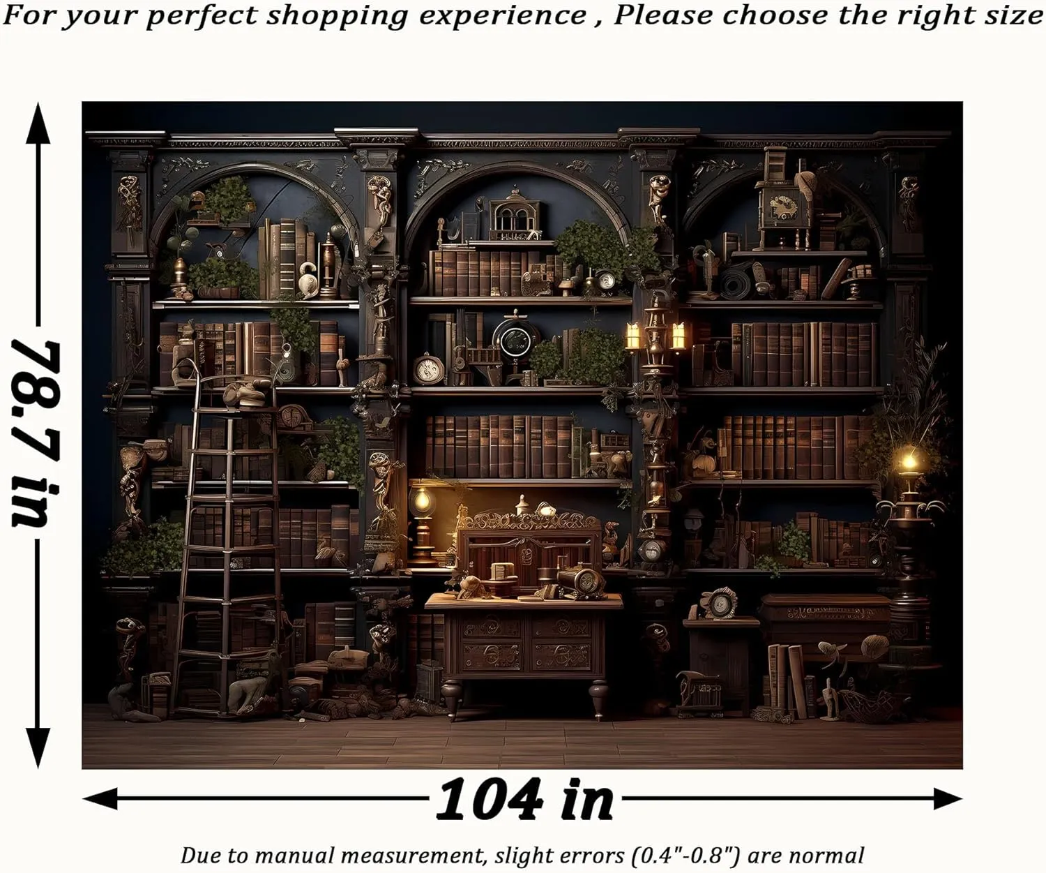 QGHOT Medieval Bookshelf Tapestry, Vintage Gothic Bookcase Bookshelf Backdrop Spooky Library Tapestries Wall Hanging Dark Academia Wall Art for Bedroom Living Room Large Office Zoom 78.7L x 104W