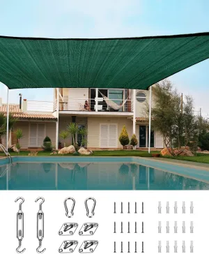 Quictent 185GSM HDPE Sun Shade Sail Canopy Green 98% UV-Blocked for Patio Outdoor Activities with Hardware Kits (24'x24')