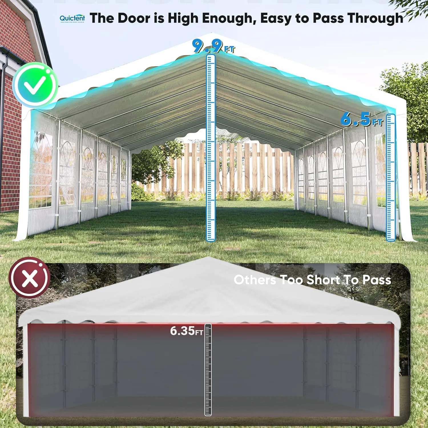 Quictent 20x40ft Party Tent Heavy Duty Outdoor Large Canopy Tent Carport Wedding Event Shelter BBQ Wedding Tents for Parties with Storage Bags carpas para Fiestas