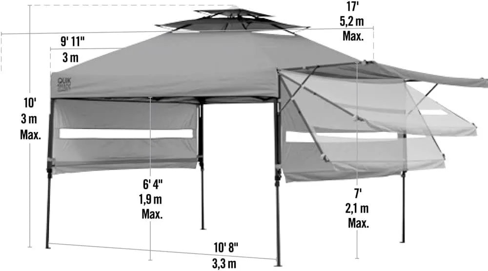 Quik Shade Summit Instant Canopy with Adjustable Dual Half Awnings