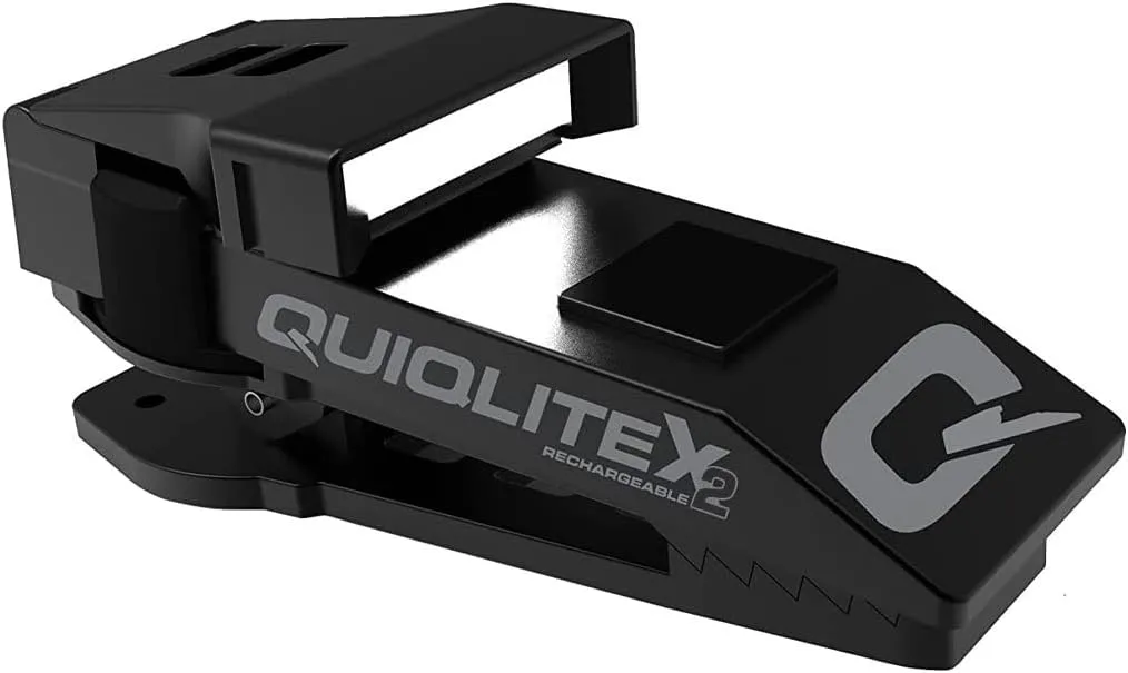 QUIQLITEX2 White LITE Hands-Free LED Pocket Light, 20-200 lumens, Safety Strobe, Aluminum Housing (USB Rechargeable)