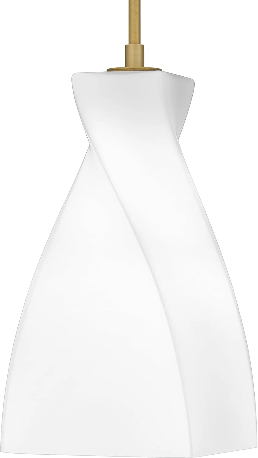 Quoizel Stetson Mini Pendant Lighting, 8 Inch 1-Light Brushed Gold Opal Etched Glass Pendant Light, Hanging Ceiling Light for Kitchen Island, Dining Room, Hallway, Bedroom, Bar, Cafe or Office