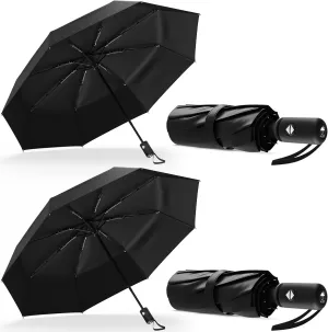 Rain-Mate Windproof Compact Umbrellas for Rain - Portable Folding Travel Umbrella - Auto Open & Close Button
