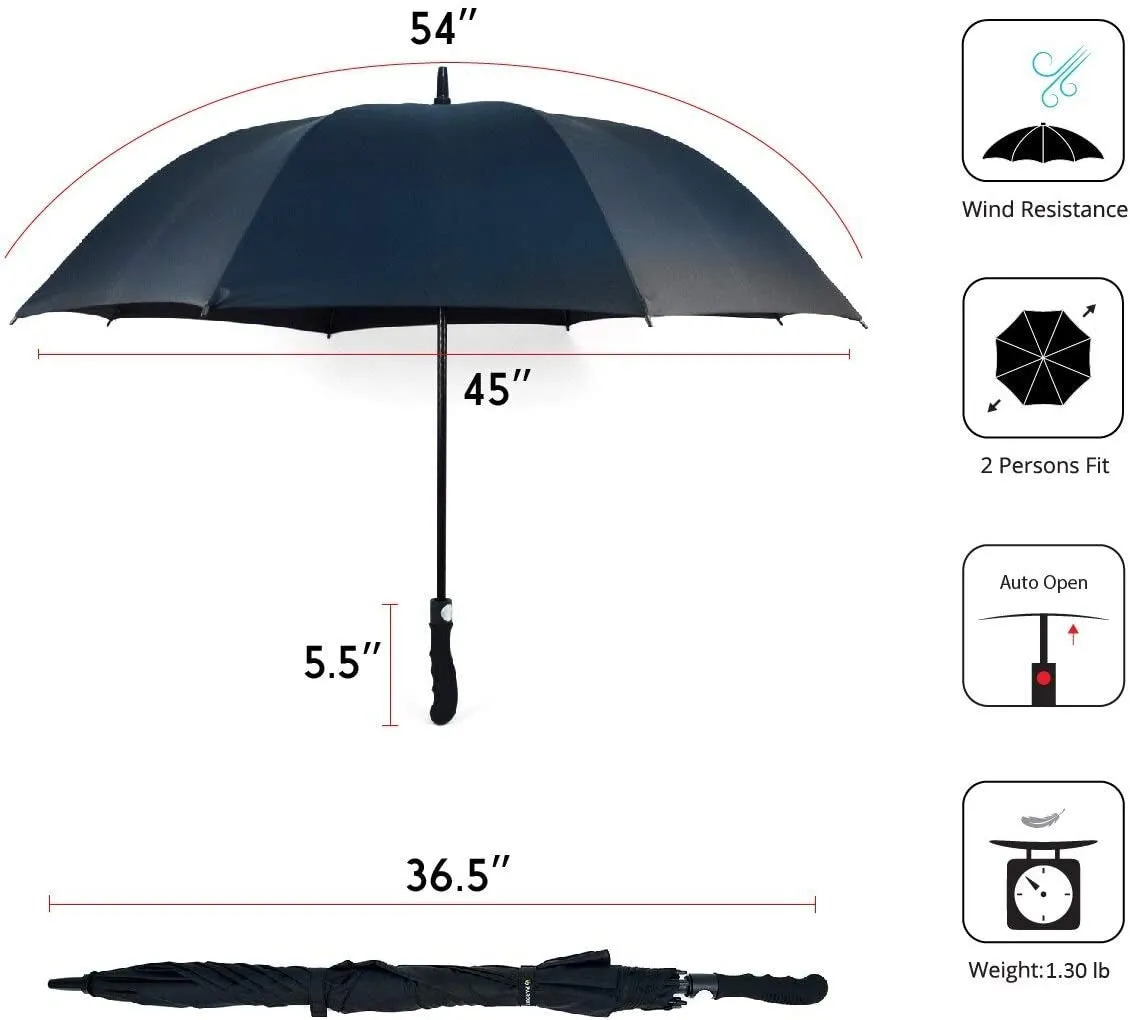 Rainbow Automatic Open Golf Umbrella Windproof Tested, Extra-Strong