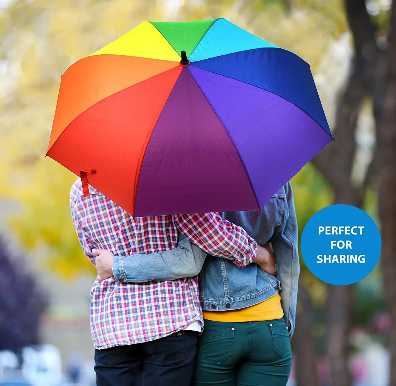Rainbow Automatic Open Golf Umbrella Windproof Tested, Extra-Strong