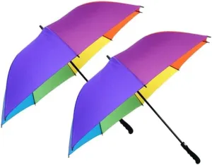 Rainbow Automatic Open Golf Umbrella Windproof Tested, Extra-Strong