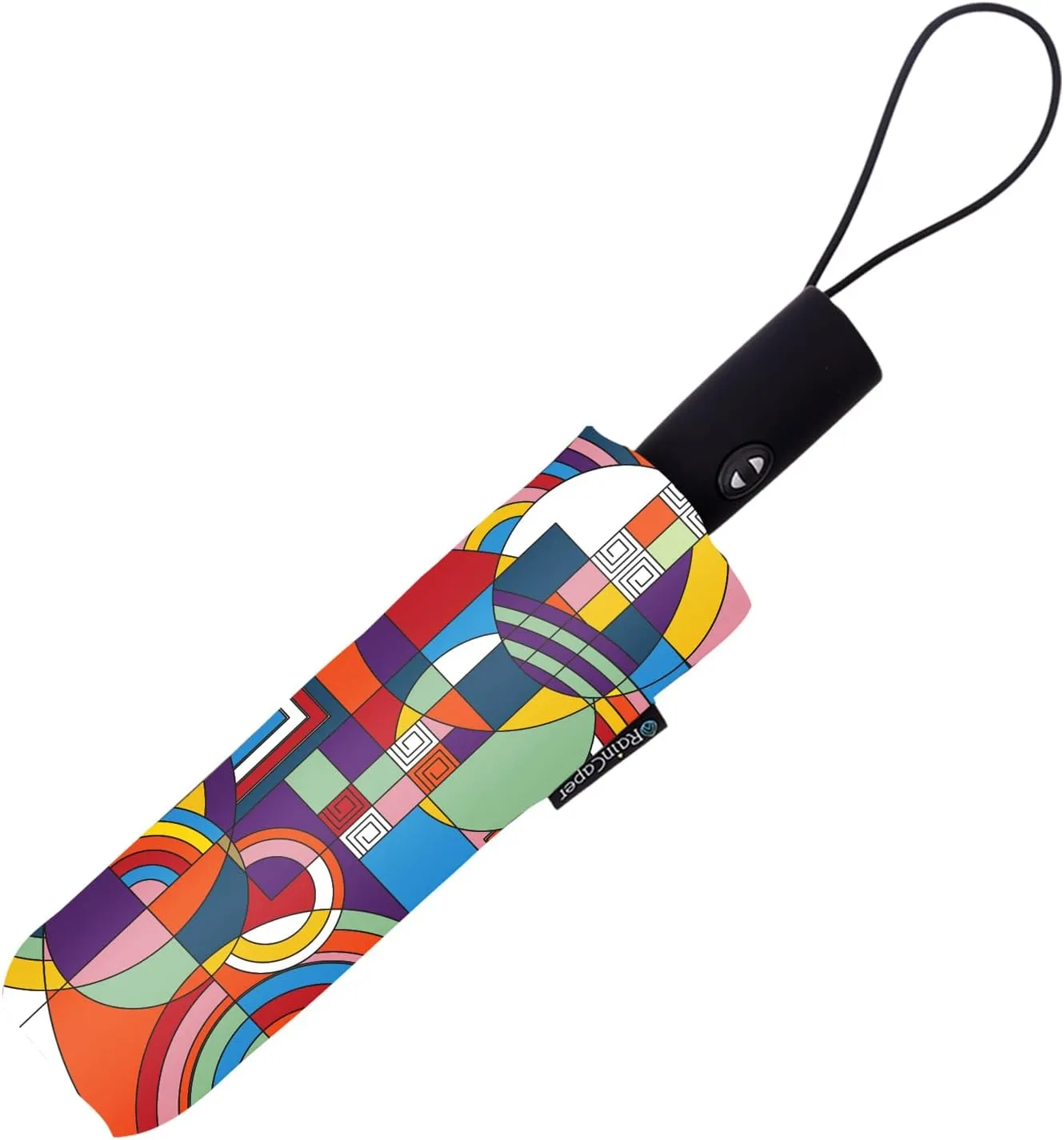 RainCaper Frank Lloyd Wright Windproof Auto Open Close 43” Coverage Folding Travel Umbrella with Matching Sleeve