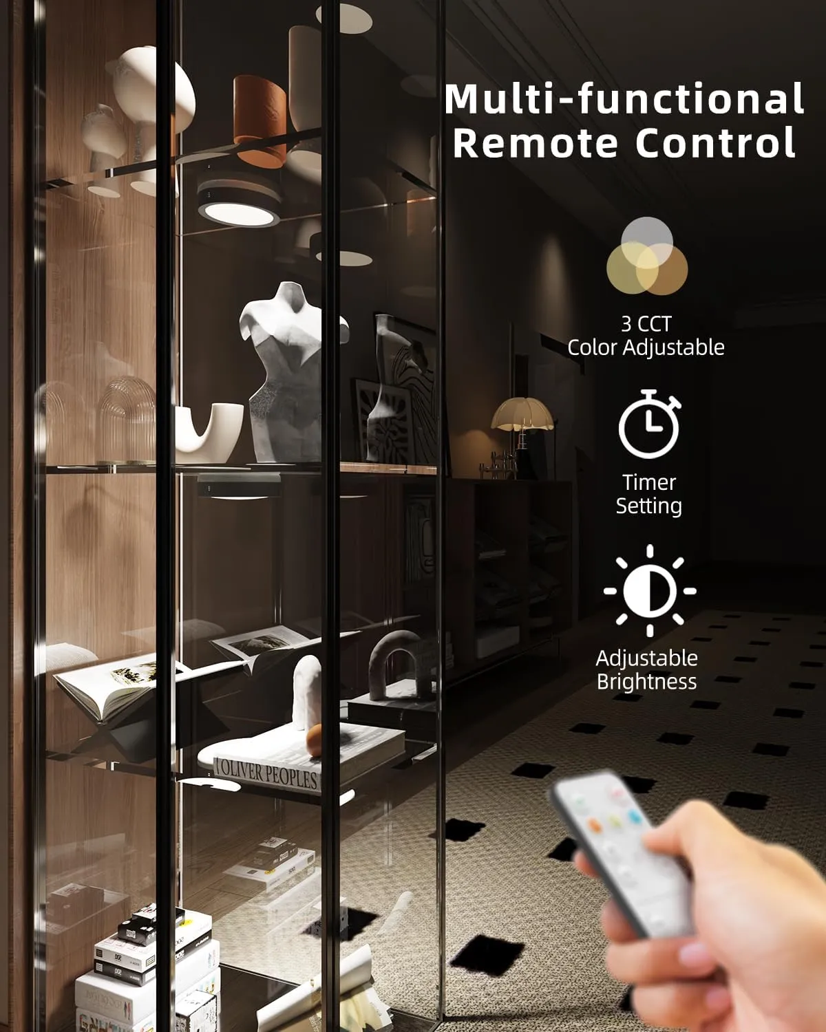 Rechargeable Puck Lights with Remote, 1600mAh Battery Powered Push Lights Stick on Magnetic Tap Light for Closet Wireless LED Kitchen Under Cabinet Lighting Shelf Press Button Light Wall Touch Lamp