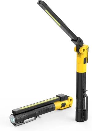 Rechargeable Work Light - 4 Modes Magnetic Flashlight,BRAZUEL 180° Rotating Hook & Aluminum Body Led Work Light for Mechanics, Car Repair, Camping Emergency