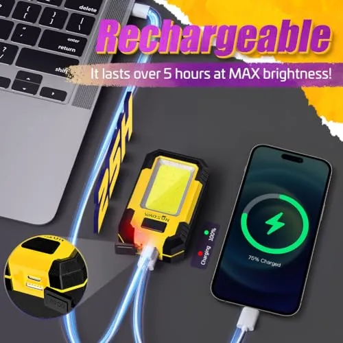 Rechargeable Work Light LED Magnetic Mechanic Light Portable Worklight for Camping